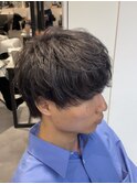 ハイライトメンズ波巻きスパイラルパーマサーフスタイルウルフ