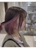 【ペールピンク】インナーカラーイヤリングカラー韓国ヘア