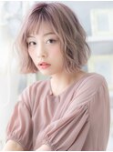 ぱっつん前髪大人可愛い韓国風小顔ボブパーマc6越谷10代20代30代