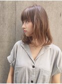 アンブレラカラー/こなれミディ/ウェーブパーマ/前髪/錦糸町