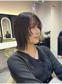 ミニウルフレイヤーカット顔周りカット前髪カット韓国ボブ/大宮