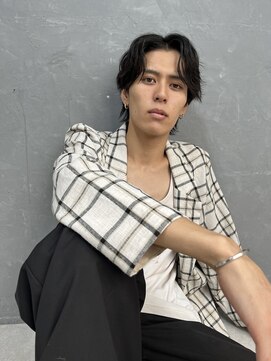 テテシャドウパーマゆるめ波巻きスパイラルパーマセンターパート