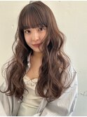 ウェーブ巻き/ベージュ/ゆる巻/パーマ風巻き髪