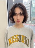 イメチェンパーマ/クールショートボブ/前髪パーマ/グレージュ2