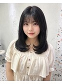 レイヤーカット×ブルーブラック