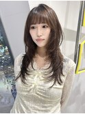 ウルフカットハッシュウルフ黒髪ロング暗髪ストレート似合わせ