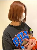 【 ito ／ 梅田 】大人っぽオレンジブラウン×前髪なしボブ