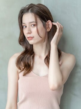 ケアリー 流山おおたかの森(Carelly) 大人かわいい前髪セシルカットココアブラウンフリンジウェーブ