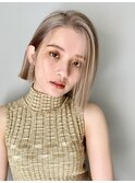 『Garland GINZA』ミルクティベージュストレートボブ