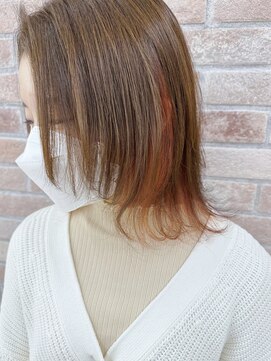 ニューヨークニューヨーク 姫路広畑店(NYNY) オレンジのイヤリングカラー×レイヤースタイル