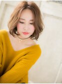 mod's姪浜/センターパートかきあげバング外国人風Aラインボブh