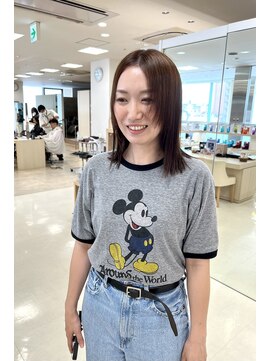 ケンジ 平塚ラスカ店(KENJE) 顔まわりレイヤー/ベージュ系カラー/ミディアムスタイル