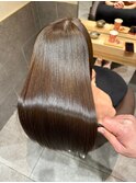 韓国縮毛矯正ボブルフ艶髪黒髪カタログ小顔に見せるヘアワンレン