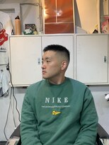 メリケンバーバーショップ フクオカ(MERICAN BARBERSHOP FUK)&nbsp;べリーショートダークアッシュニュアンスパーマ韓国マッシュ