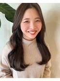 くすみベージュ 韓国風巻き センターパート 【20代/30代/40代】