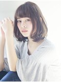 20代～50代◎内巻きボブ◎前髪ありフェミニンくすみベージュ