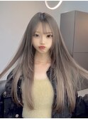 ハイトーンダブルカラーミルクティーベージュシアベージュ