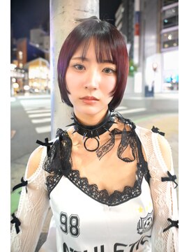 キジ(KIJI) レイヤーボブ/ミニボブ/レッド/ワインレッド/ワイドバング