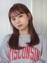 ガーデンヨコハマエスト(GARDEN YOKOHAMA est) ストレートイメチェン似合わせカットフルバングレッドブラウン