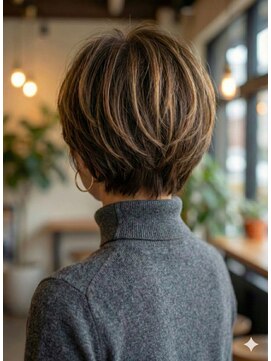 花かんざし ミセスショート×ハイライト