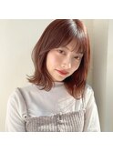 ショコラピンク/外ハネ/ボブ/骨格矯正/髪質改善/小顔カット