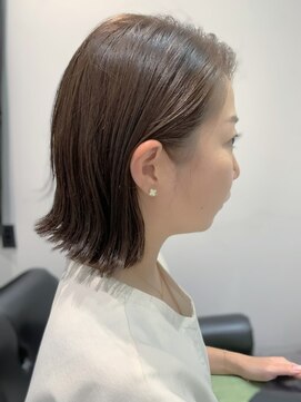 ジエクト 本店(The Ect) 外ハネボブ×秋冬カラー×耳掛けスタイル