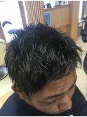 仙台D　メンズカット刈り上げアップバングスパイラルパーマstyle