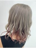 CIERA.グレージュ×インナーピンク/wカラー/インナーカラー