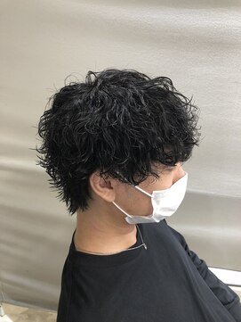 オーシャントーキョー(OCEAN TOKYO) 波巻きマッシュ(刈り上げツーブロック黒髪パーマ)