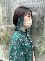 美容室 アクイール グラッセ(Accueillir grace)&nbsp;インナーグリーン×くびれボブ