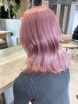 ピンクベージュピンクミルクティーブリーチありダブルカラー