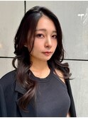 暗髪／大人／レイヤー／前髪なし