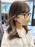透け感春夏インナーカラー☆ラベンダーベージュくすみカラー