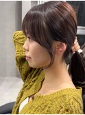 【顔周り似合わせカット】姫カットレイヤー/くすみベージュ