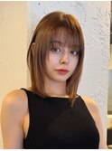 ミディアムボブ切りっぱなしボブレイヤーボブ大人ボブラインボブ