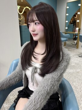 ボタン 熊本(VOTAN) 韓国ヘア/レイヤーカット/前髪/顔まわり/ラベンダー/グレージュ