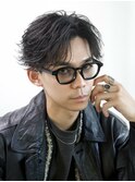 フェザーショート　ニュアンスパーマ　センターパート　毛流れ