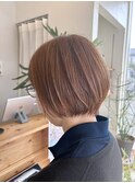 大人ショートボブ×白髪ぼかし