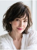 ４０代/大人ガーリー/ダークアッシュ/似合わせカット/川西池田