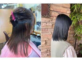 シンラヘアー(SINRAhair)の写真/【白髪の悩みを解決！】専属スタイリストが担当◇髪に優しい薬剤でダメージレスにカラーを楽しもう♪