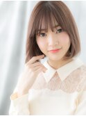 髪質改善モカブラウン大人可愛い小顔丸みボブv古河10代20代30代