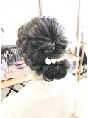 編み込みロングアップアレンジ【ヘアセット 立川/立川南　浴衣】