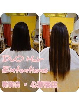 デュオヘアー エクステンションズ 新宿 ナチュラルハイライト入りロングヘアー♪♪♪