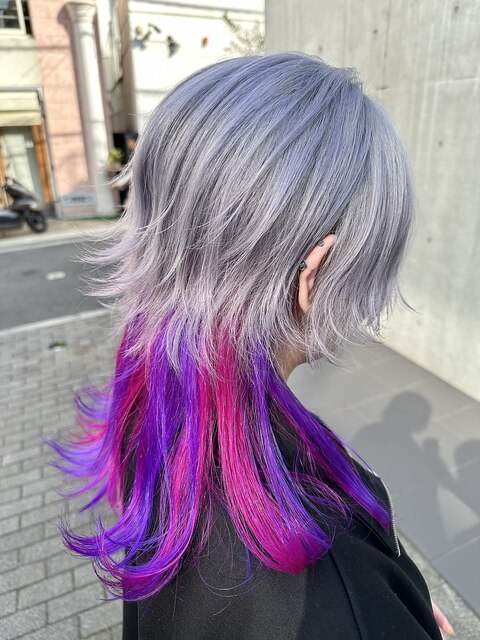 ○ロングウルフカットクラゲウルフヘア推しカラー○表参道