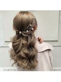 上品なねじりハーフアップ！！結婚式にも♪