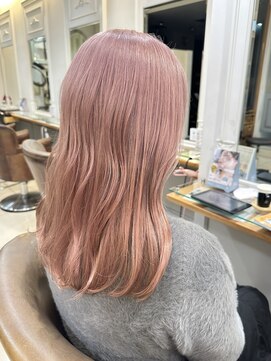 ネオリーブアイム 横浜西口店(Neolive aim) シアーピンク ハイトーンカラー ミディアムヘア【横浜】k