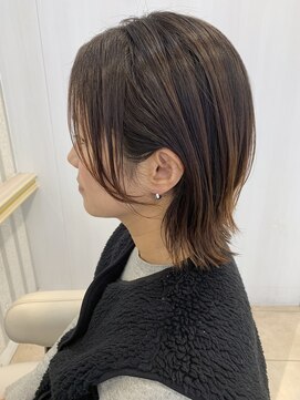 アッシュ 仙川店(Ash) 大人かわいい小顔外ハネミディアムボブ前髪なし20代30代40代50代