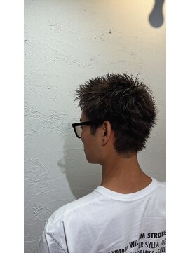 アジールヘア 所沢プロペ通り店(agir hair) メンズブリーチデザインカラーハイライトスパイキーショート所沢