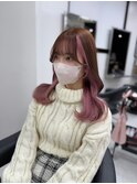12640ラベンダーミルクティーインナーカラー韓国レイヤーカット