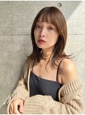 切りっぱなしボブエアリーロング美髪ピンクブラウン